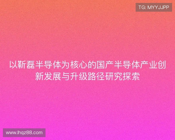 以靳磊半导体为核心的国产半导体产业创新发展与升级路径研究探索